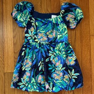 Lilly Pulitzer Vibrant Blue and Green Floral Dress